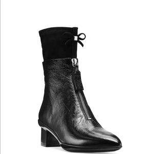 STUART WEITZMAN AUDRA BLACK PATENT LEATHER POINTED TOE BOOTIES BOOTS 6